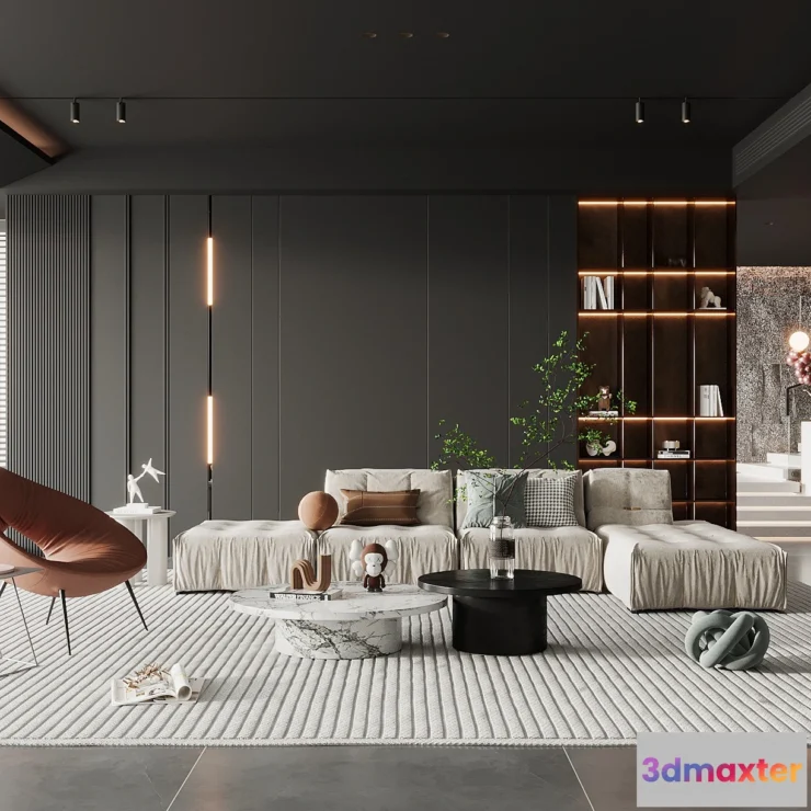 1223648 - LIVING ROOM - MODERN STYLE - 3D SCENE - 077