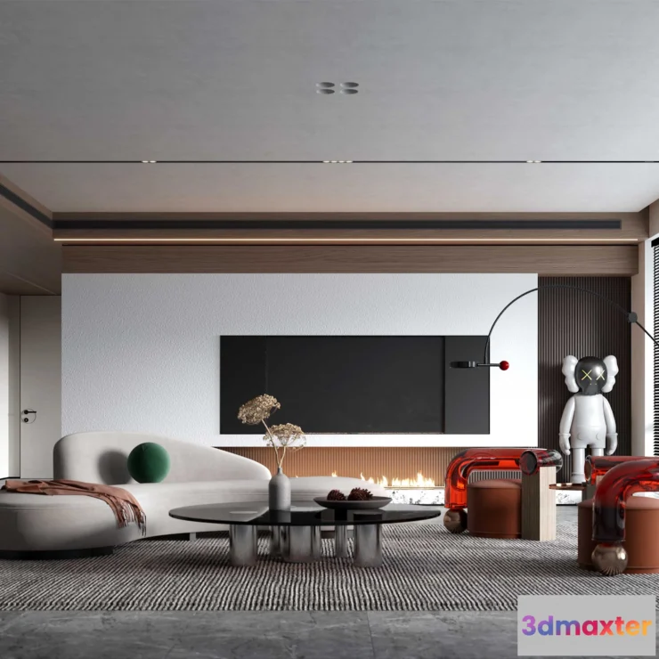 1223668 - LIVING ROOM - MODERN STYLE - 3D SCENE - 087