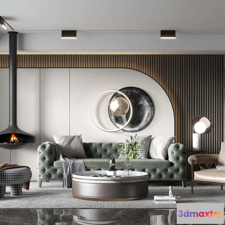 1223672 - LIVING ROOM - MODERN STYLE - 3D SCENE - 089