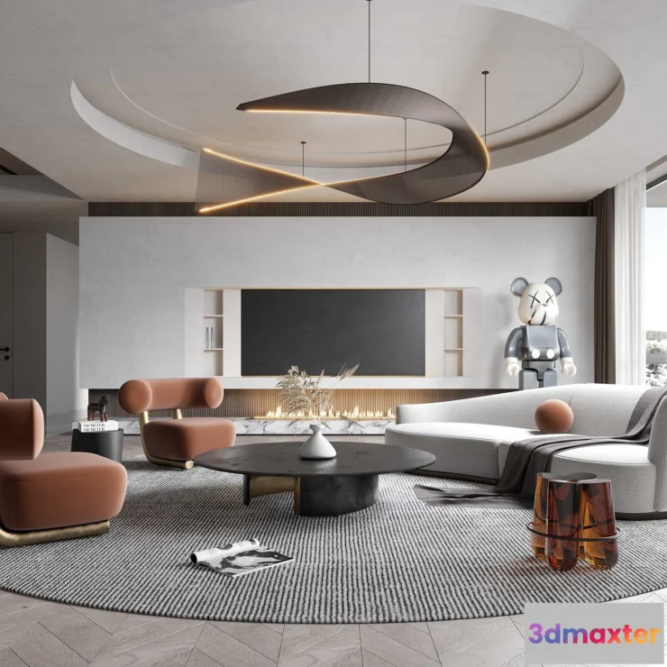 1223680 - LIVING ROOM - MODERN STYLE - 3D SCENE - 093