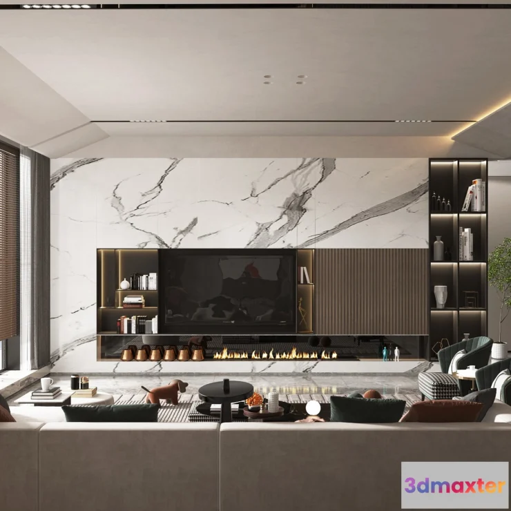 1223698 - LIVING ROOM - MODERN STYLE - 3D SCENE - 102