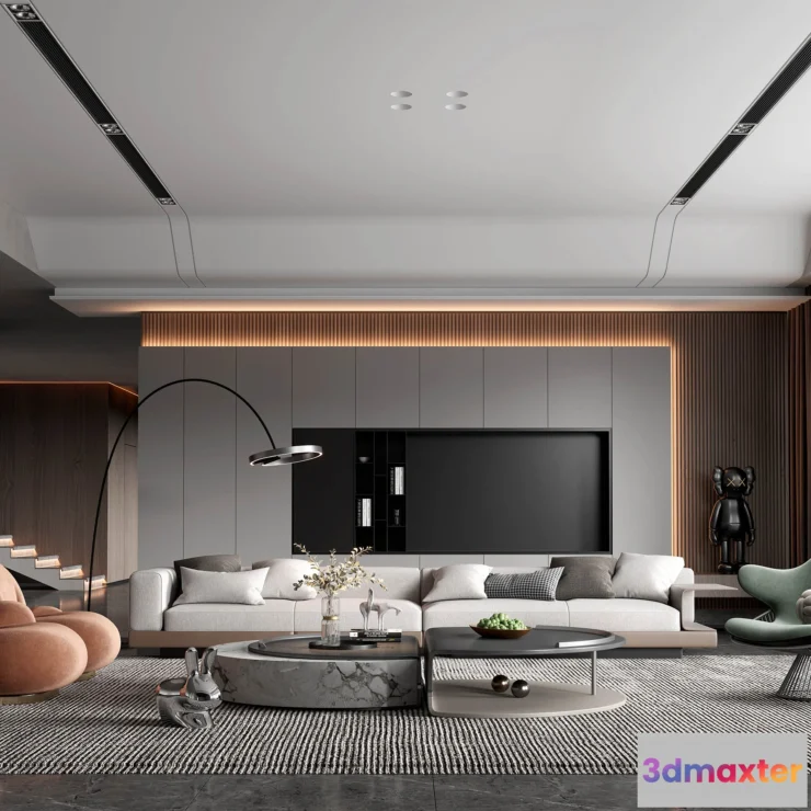1223712 - LIVING ROOM - MODERN STYLE - 3D SCENE - 109