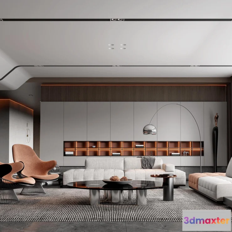 1223714 - LIVING ROOM - MODERN STYLE - 3D SCENE - 110