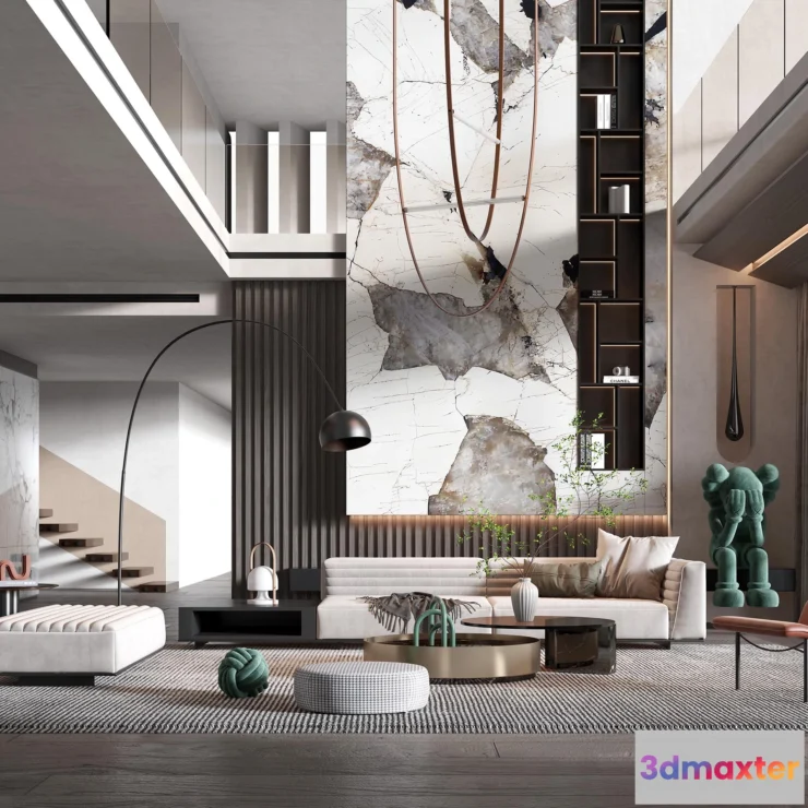 1223740 - LIVING ROOM - MODERN STYLE - 3D SCENE - 123