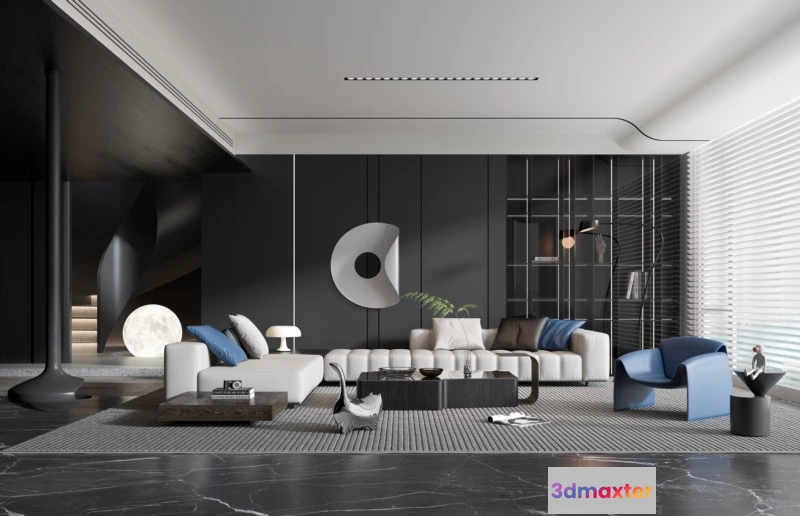 1223788 - LIVING ROOM - MODERN STYLE - 3D SCENE - 147