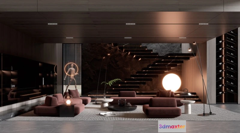 1223798 - LIVING ROOM - MODERN STYLE - 3D SCENE - 152