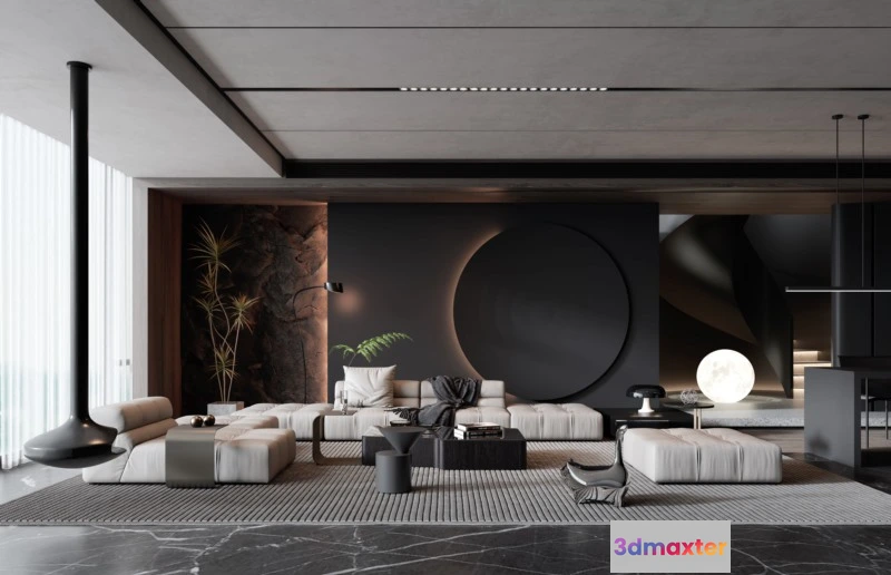 1223802 - LIVING ROOM - MODERN STYLE - 3D SCENE - 154