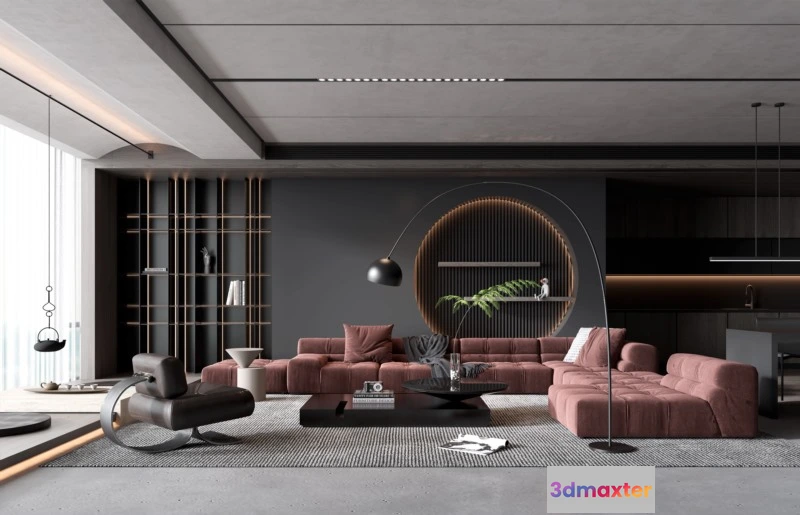 1223804 - LIVING ROOM - MODERN STYLE - 3D SCENE - 155