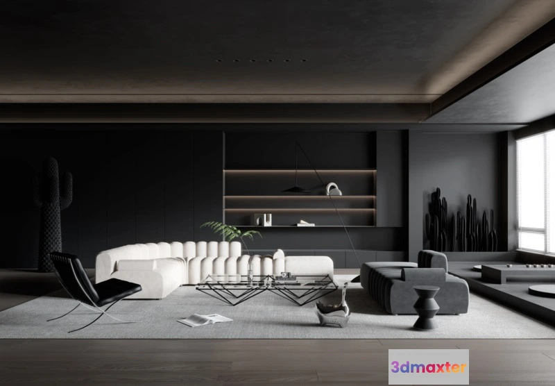 1223812 - LIVING ROOM - MODERN STYLE - 3D SCENE - 159