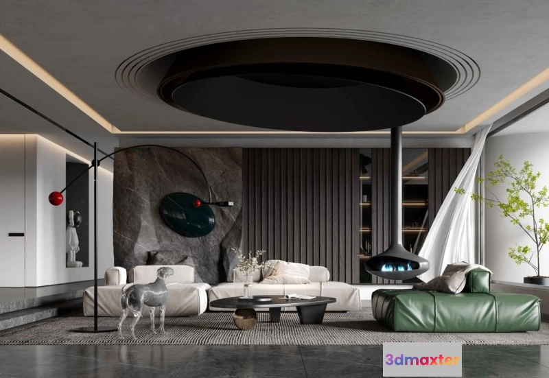1223814 - LIVING ROOM - MODERN STYLE - 3D SCENE - 160