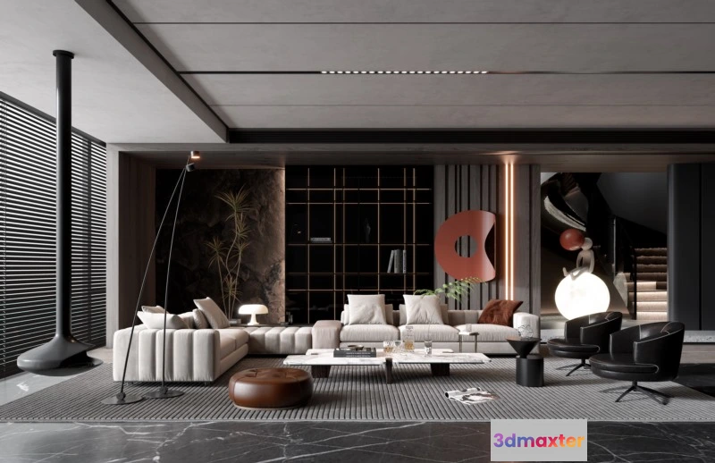 1223824 - LIVING ROOM - MODERN STYLE - 3D SCENE - 165