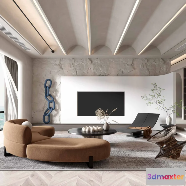1223828 - LIVING ROOM - MODERN STYLE - 3D SCENE - 167
