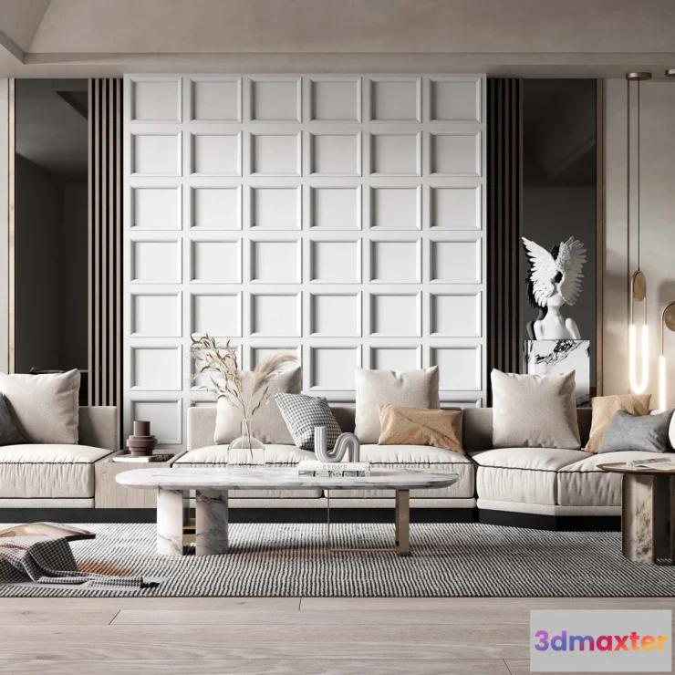 1223880 - LIVING ROOM - MODERN STYLE - 3D SCENE - 193