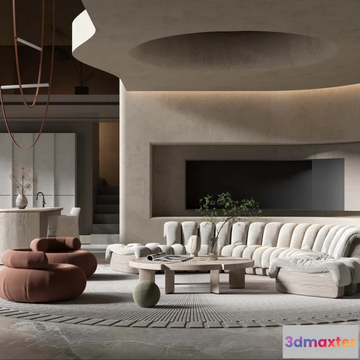1223892 - LIVING ROOM - MODERN STYLE - 3D SCENE - 199