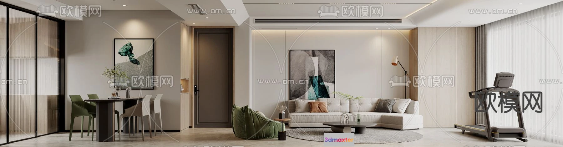 1241390 - LIVING ROOM - MODERN STYLE - VRAY  CORONA - 3D MODEL - 1819