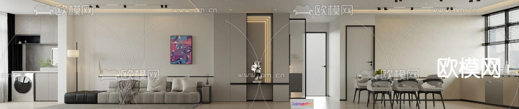 1241414 - LIVING ROOM - MODERN STYLE - CORONA - 3D MODEL - 1831