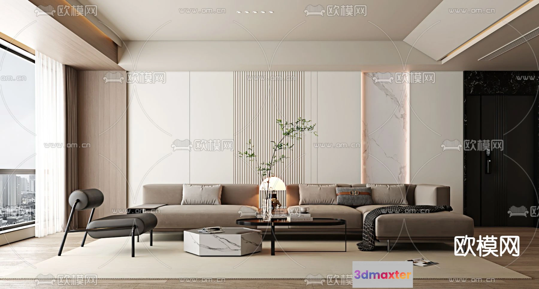1241426 - LIVING ROOM - MODERN STYLE - VRAY CORONA - 3D MODEL - 1837