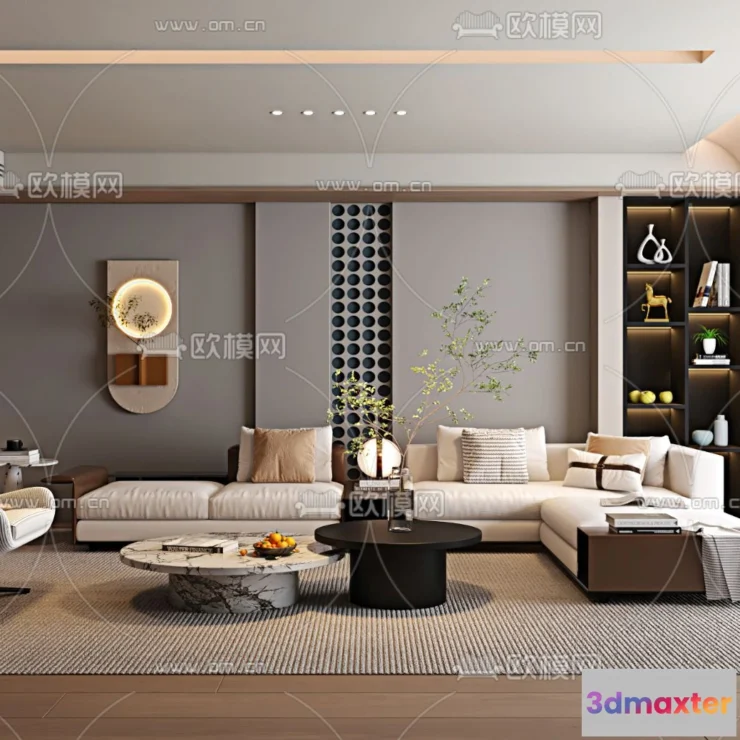 1241430 - LIVING ROOM - MODERN STYLE - VRAY  CORONA - 3D MODEL - 1839