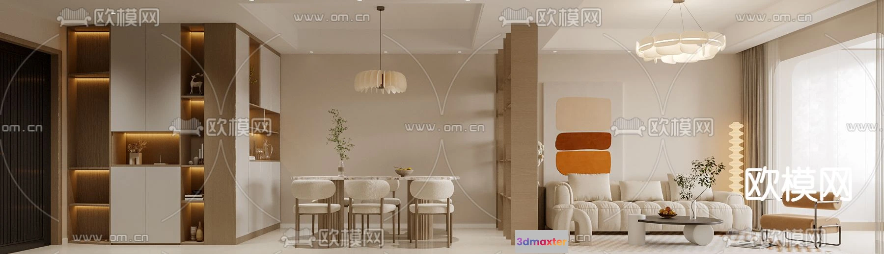 1241444 - LIVING ROOM - MODERN STYLE - CORONA - 3D MODEL - 1846