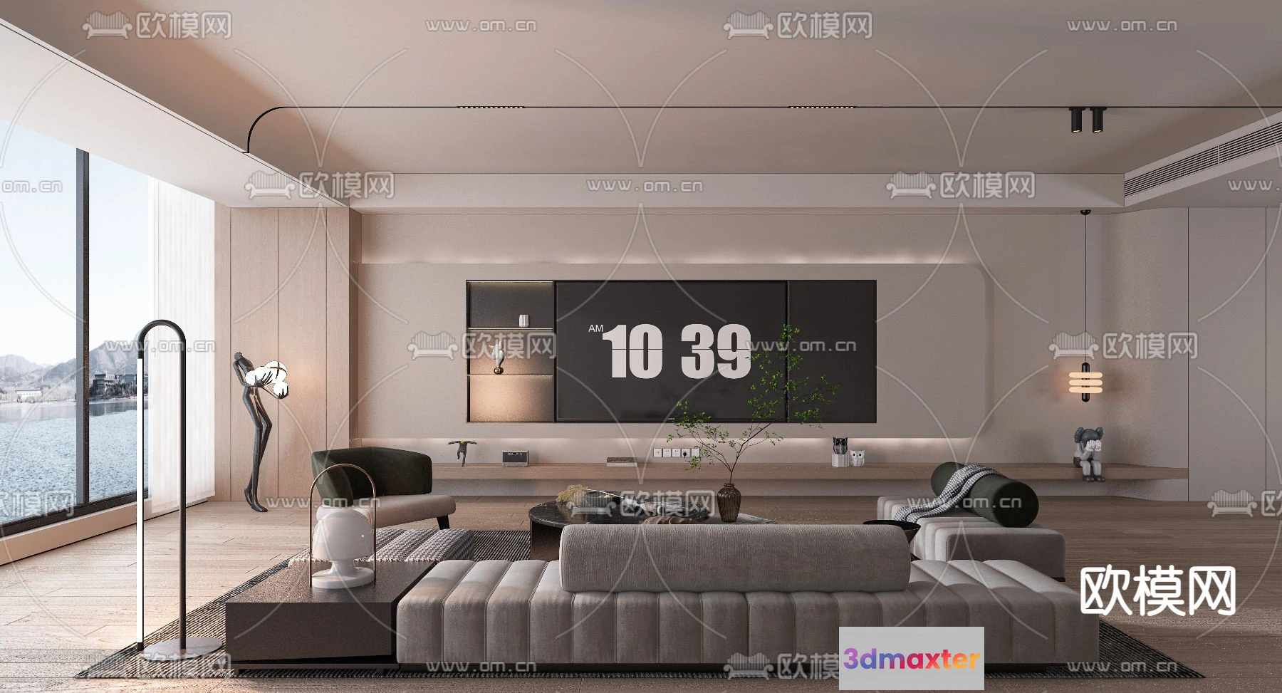 1241450 - LIVING ROOM - MODERN STYLE - VRAY CORONA - 3D MODEL - 1849