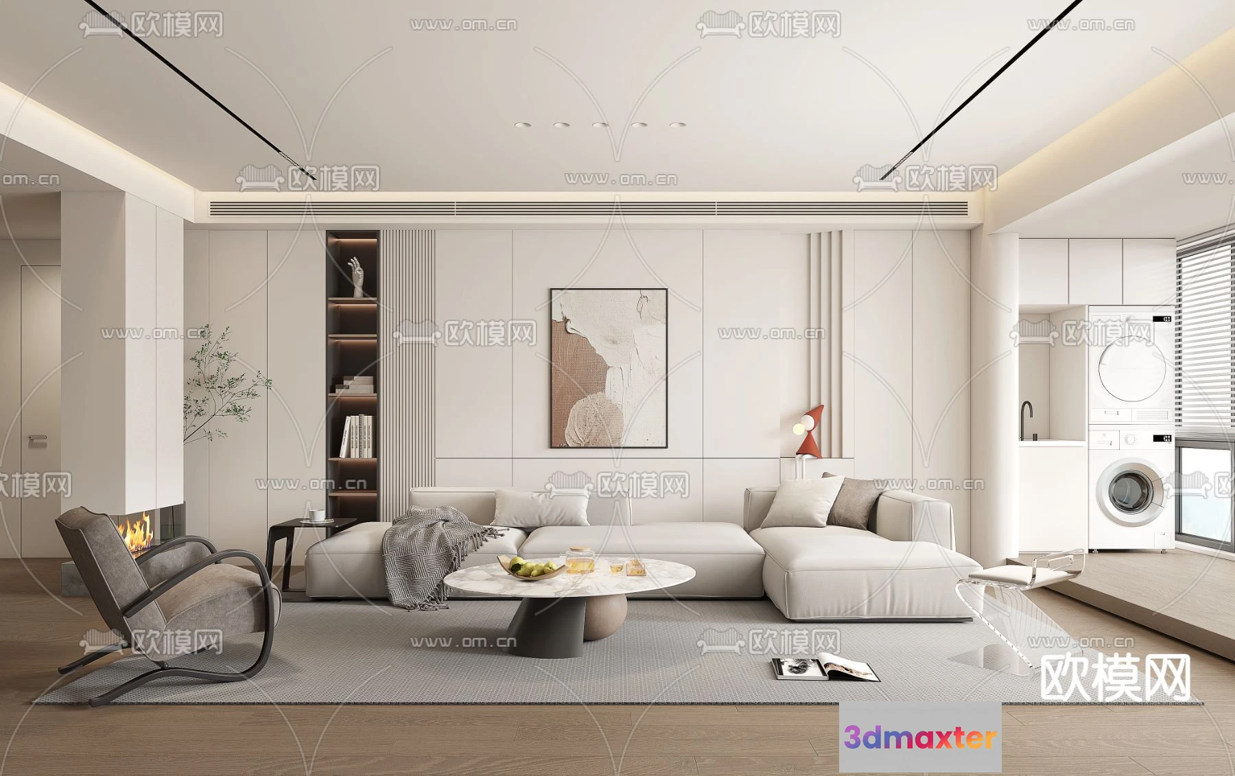 1241470 - LIVING ROOM - MODERN STYLE - VRAY CORONA - 3D MODEL - 1859