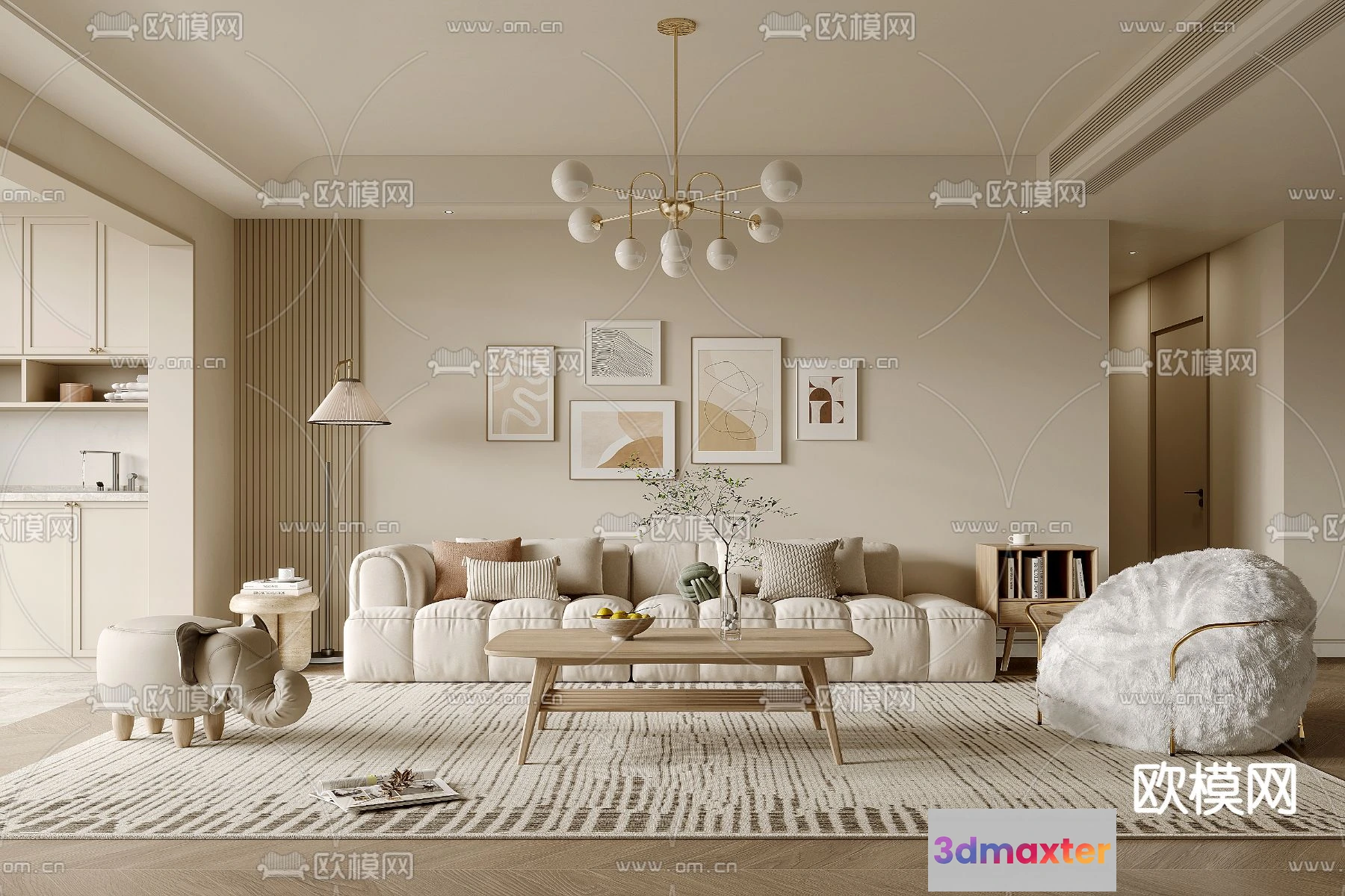 1241478 - LIVING ROOM - MODERN STYLE - VRAY CORONA - 3D MODEL - 1863