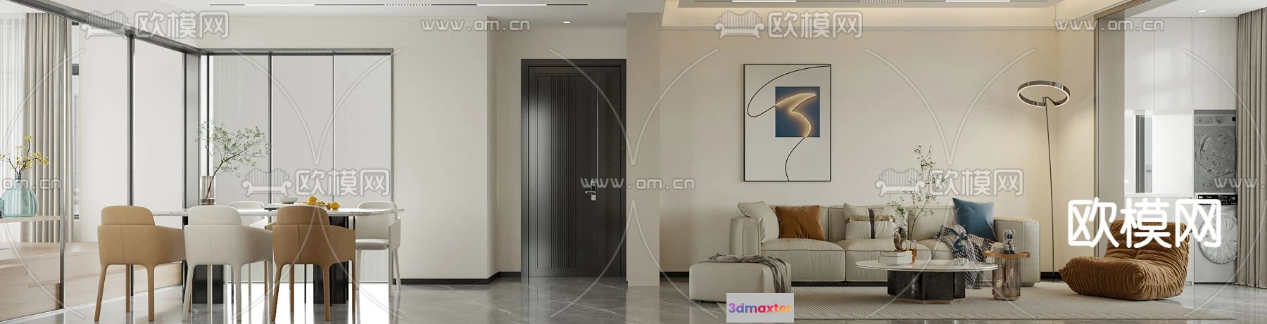 1241480 - LIVING ROOM - MODERN STYLE - CORONA - 3D MODEL - 1864