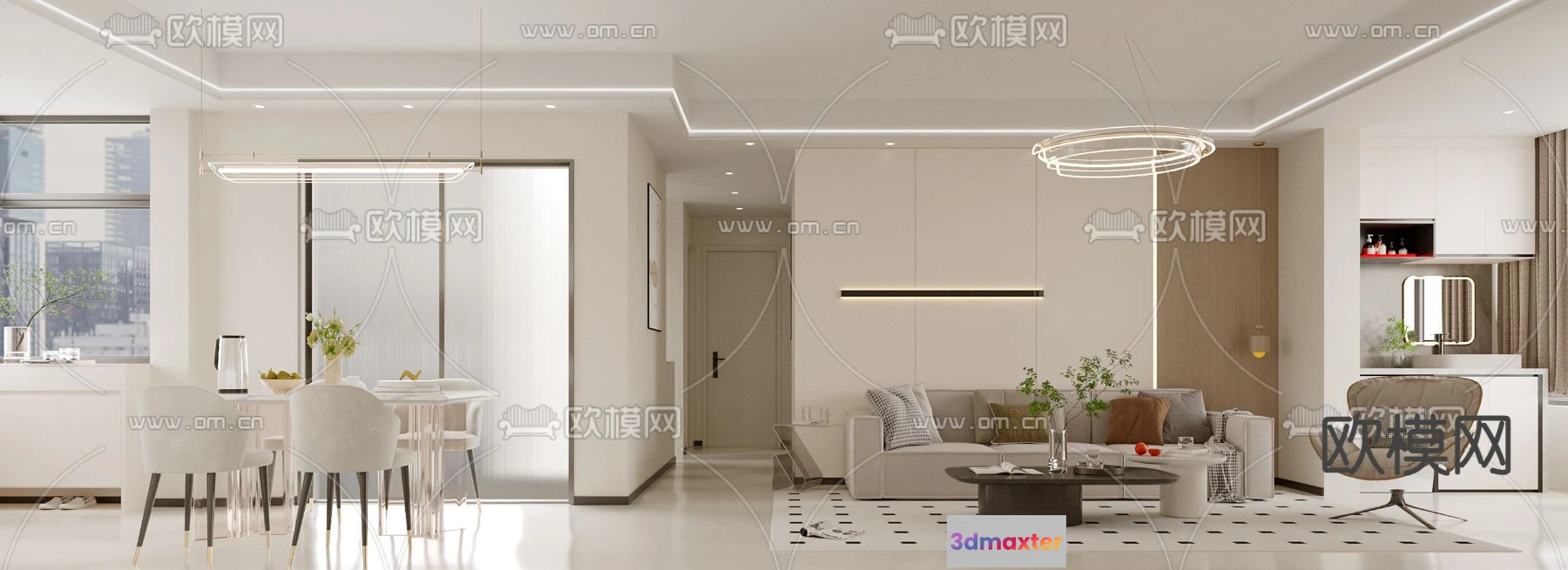 1241482 - LIVING ROOM - MODERN STYLE - CORONA - 3D MODEL - 1865