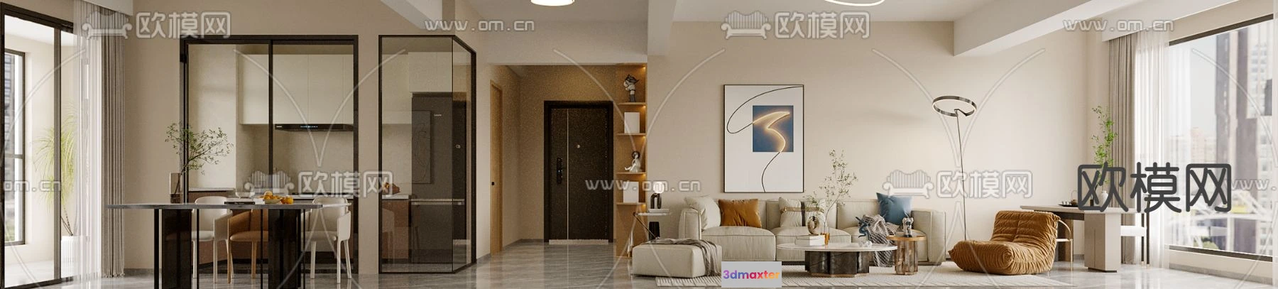 1241502 - LIVING ROOM - MODERN STYLE - CORONA - 3D MODEL - 1875