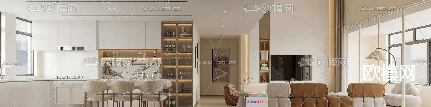 1241504 - LIVING ROOM - MODERN STYLE - CORONA - 3D MODEL - 1876