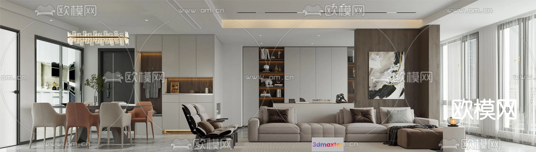 1241514 - LIVING ROOM - MODERN STYLE - CORONA - 3D MODEL - 1881