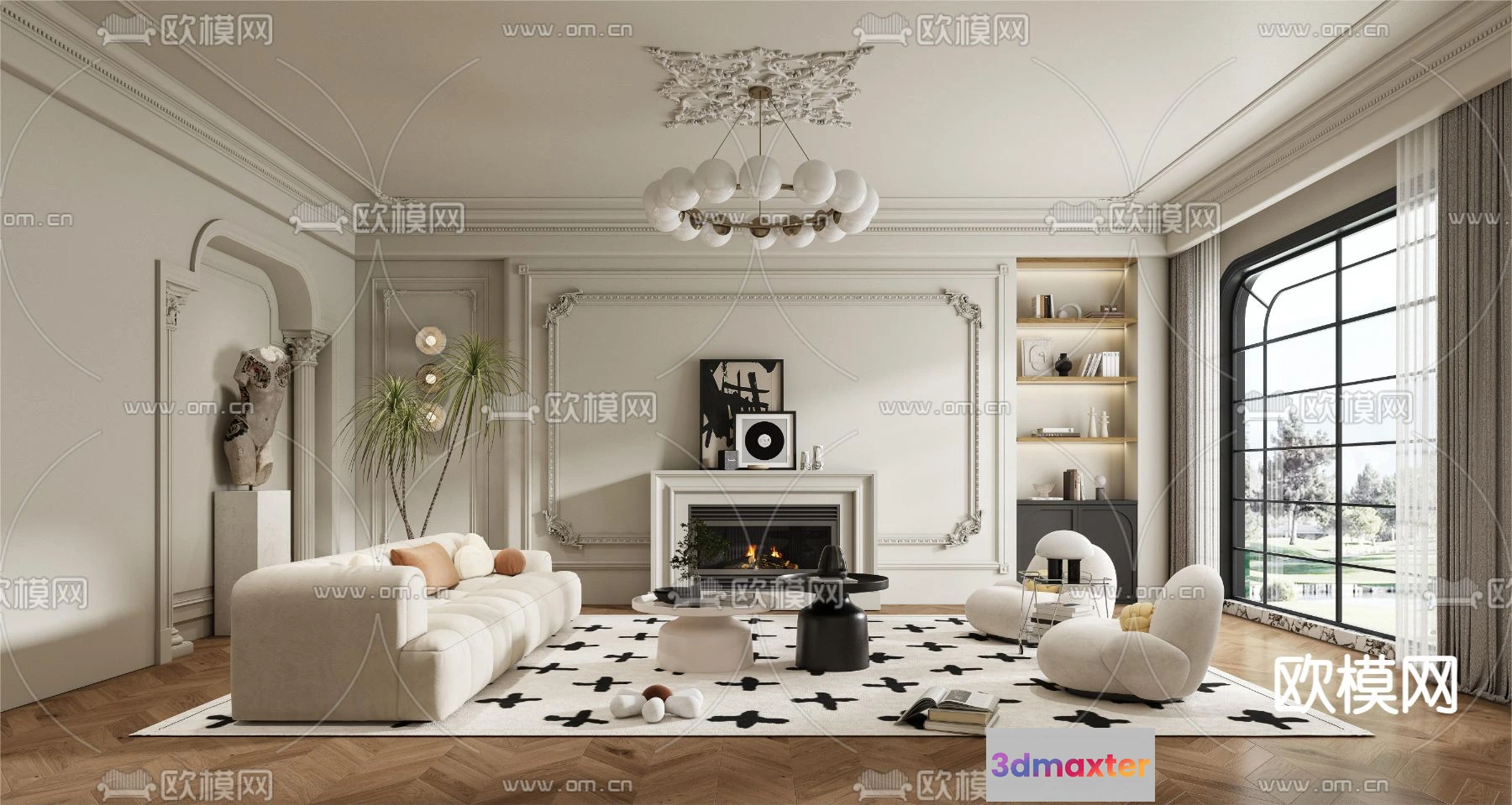 1241522 - LIVING ROOM - MODERN STYLE - VRAY CORONA - 3D MODEL - 1885