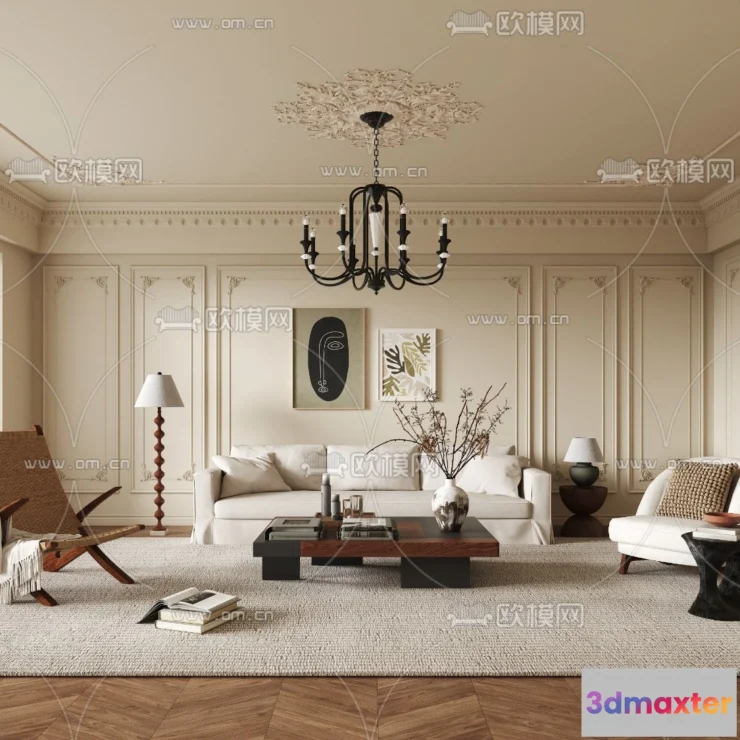 1241568 - LIVING ROOM - MODERN STYLE - VRAY  CORONA - 3D MODEL - 1908