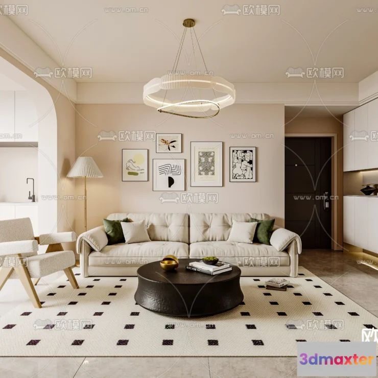 1241586 - LIVING ROOM - MODERN STYLE - CORONA - 3D MODEL - 1917