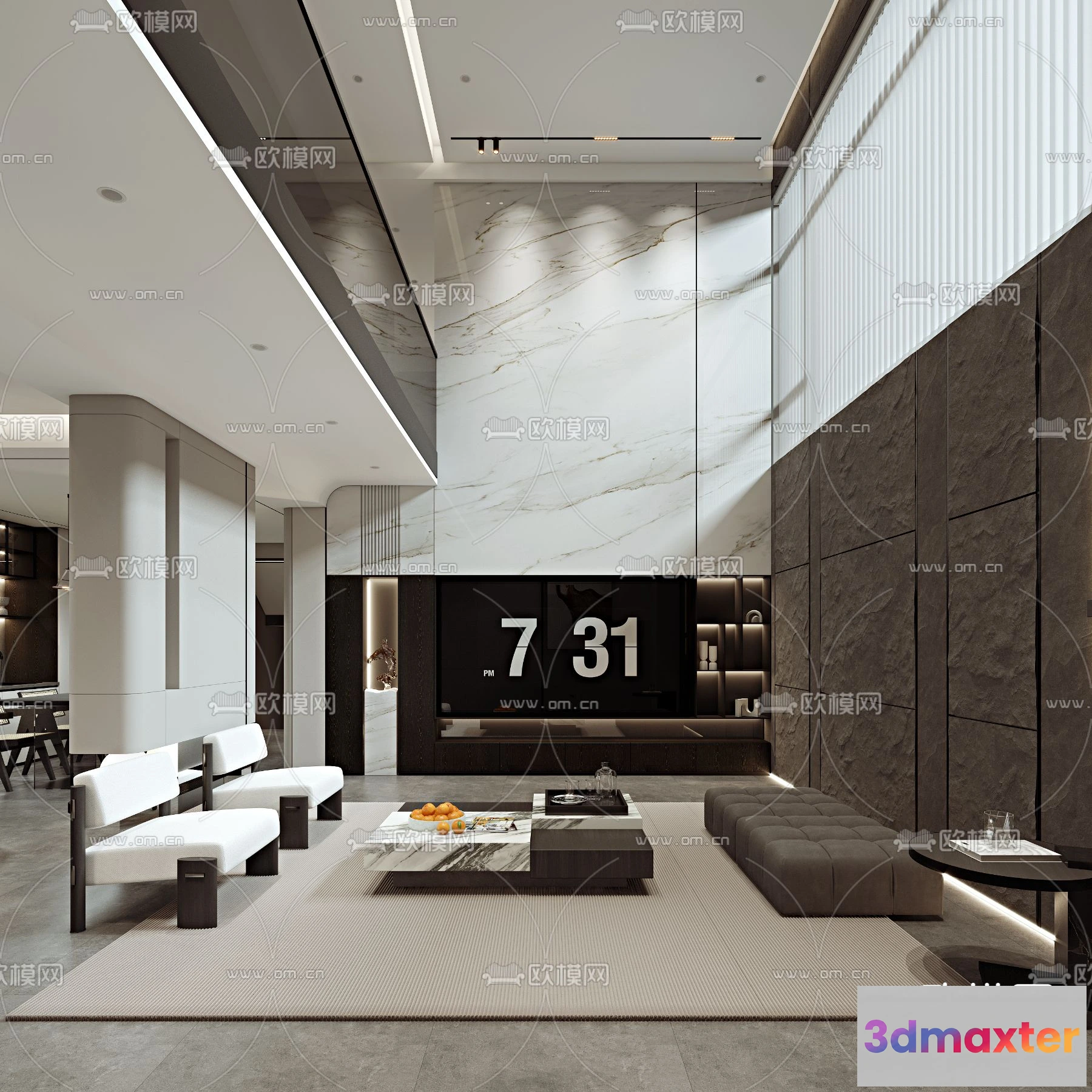 1241640 - LIVING ROOM - MODERN STYLE - VRAY  CORONA - 3D MODEL - 1944