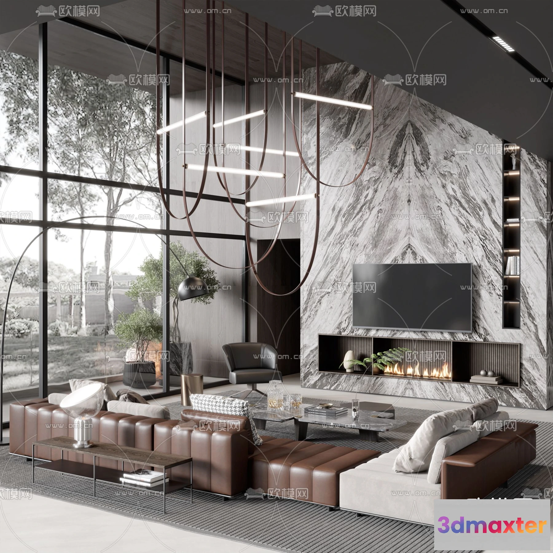 1241682 - LIVING ROOM - MODERN STYLE - VRAY  CORONA - 3D MODEL - 1965