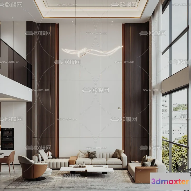 1241752 - LIVING ROOM - MODERN STYLE - VRAY  CORONA - 3D MODEL - 2000