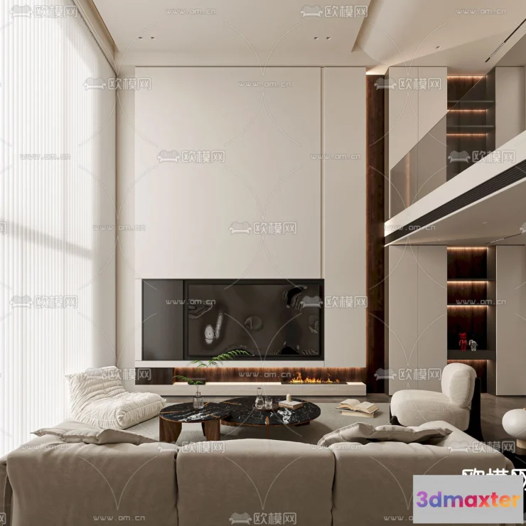 1241768 - LIVING ROOM - MODERN STYLE - VRAY  CORONA - 3D MODEL - 2008