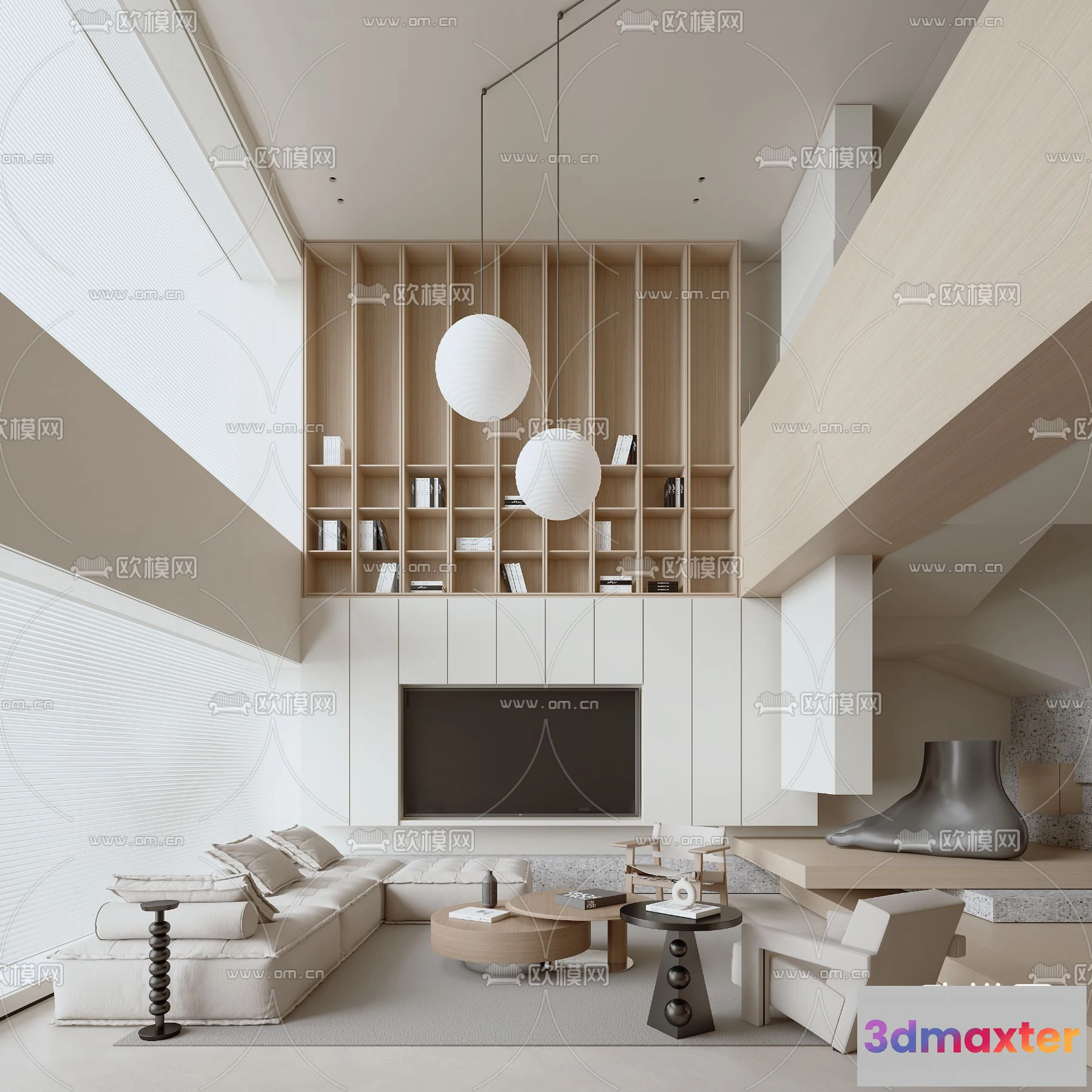 1241816 - LIVING ROOM - MODERN STYLE - VRAY  CORONA - 3D MODEL - 2032