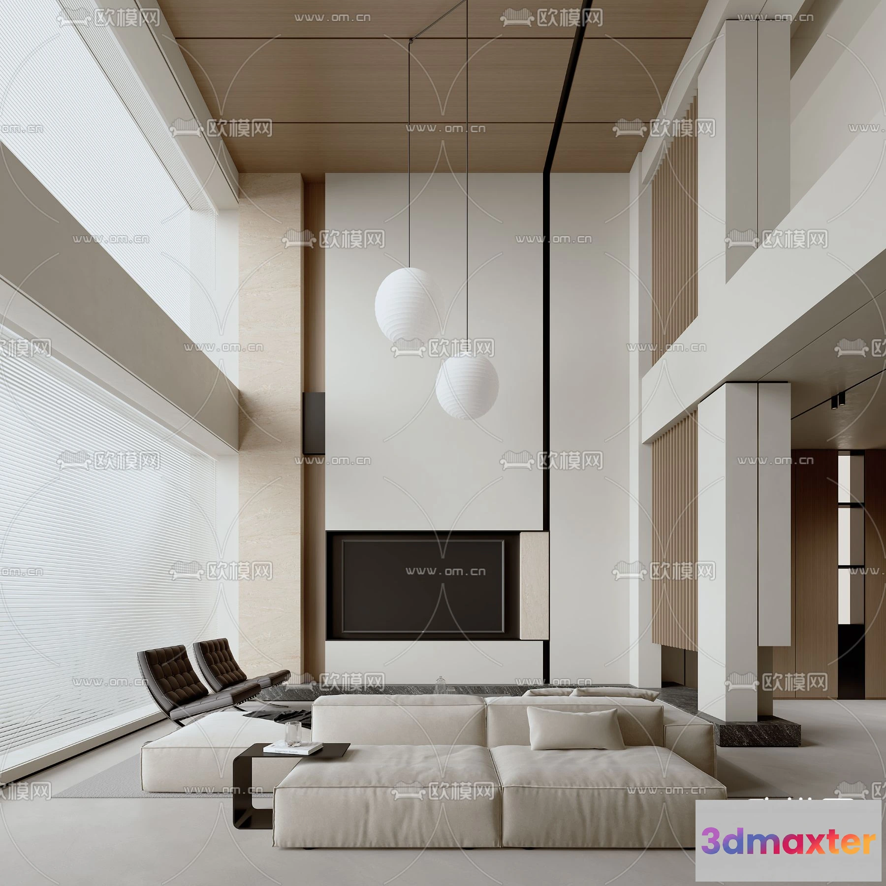 1241840 - LIVING ROOM - MODERN STYLE - VRAY  CORONA - 3D MODEL - 2044