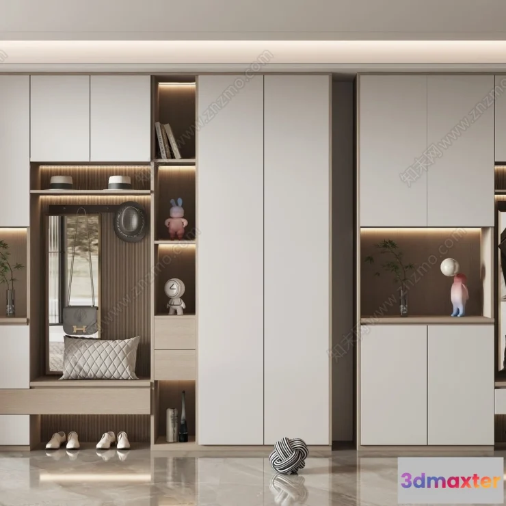 1358391 - Shoe Cabinet and Racks - 3D Models for Interior - 136 3D Max