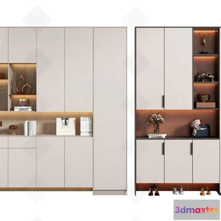 1358637 - Shoe Cabinet and Racks - 3D Models for Interior - 140 3D Max