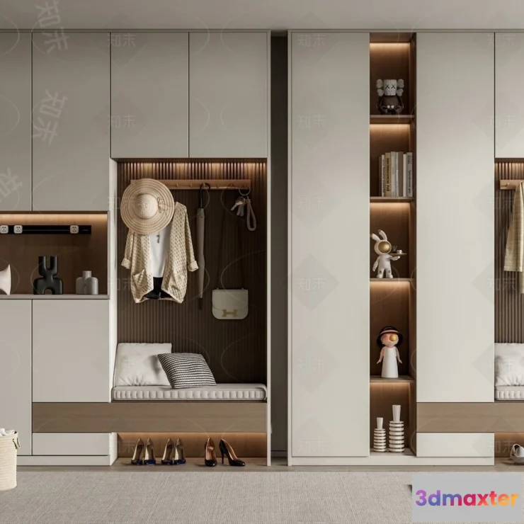 1358843 - Shoe Cabinet and Racks - 3D Models for Interior - 143 3D Max