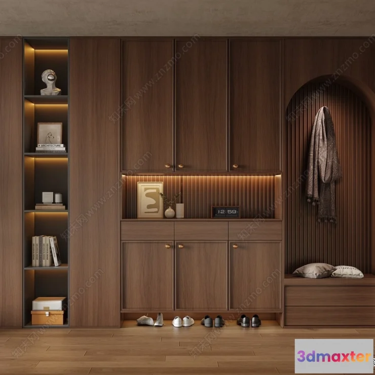 1358912 - Shoe Cabinet and Racks - 3D Models for Interior - 144 3D Max