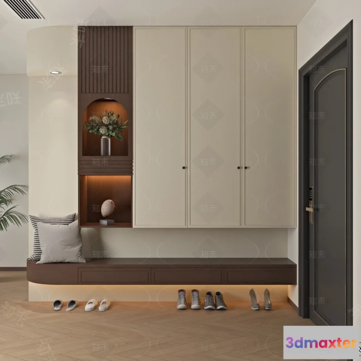 1358983 - Shoe Cabinet and Racks - 3D Models for Interior - 145 3D Max