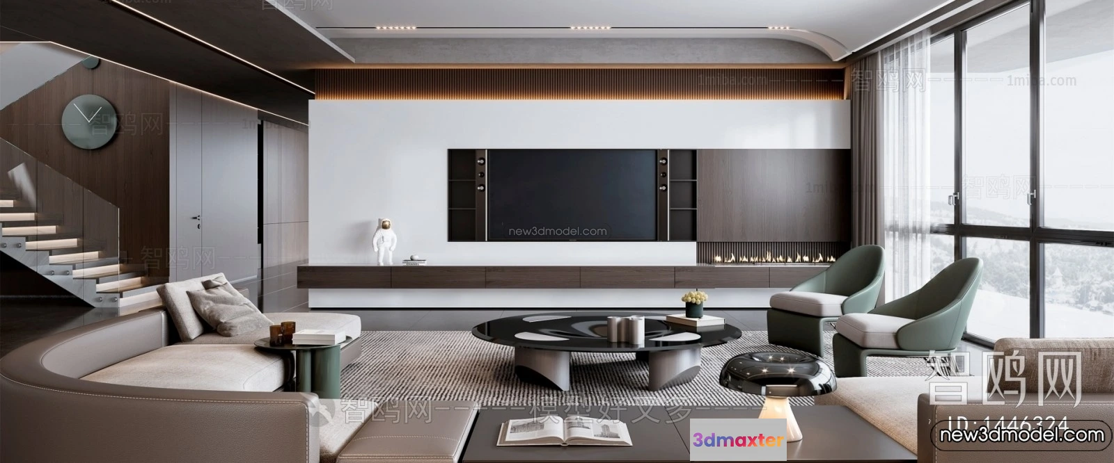 1361752 - Living Room - 3D Interior Scene - Italian Style - 014 3D Max