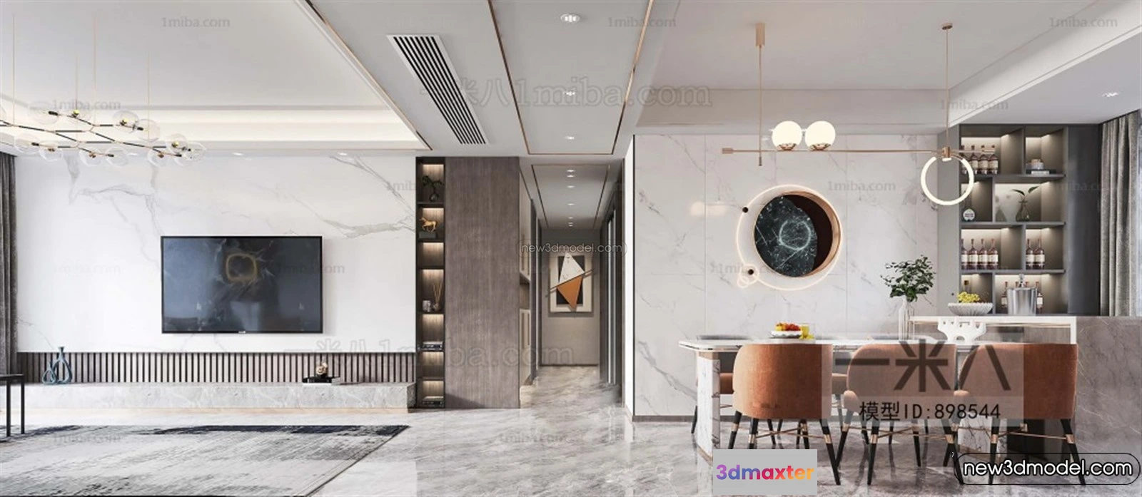 1362024 - Living Room - 3D Interior Scene - Italian Style - 018 3D Max