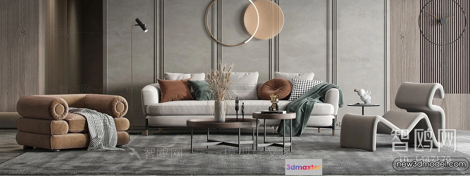 1362224 - Living Room - 3D Interior Scene - Italian Style - 021 3D Max