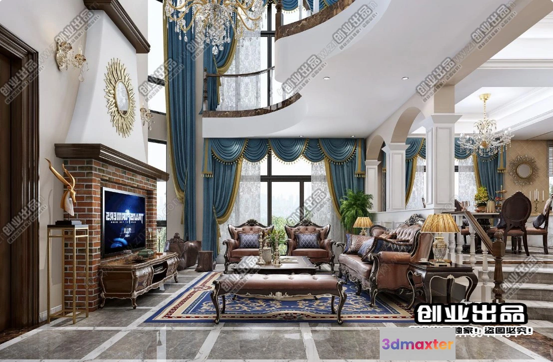 1363252 - Living Room 3D Interior Scene - European Style - 019 3D Max