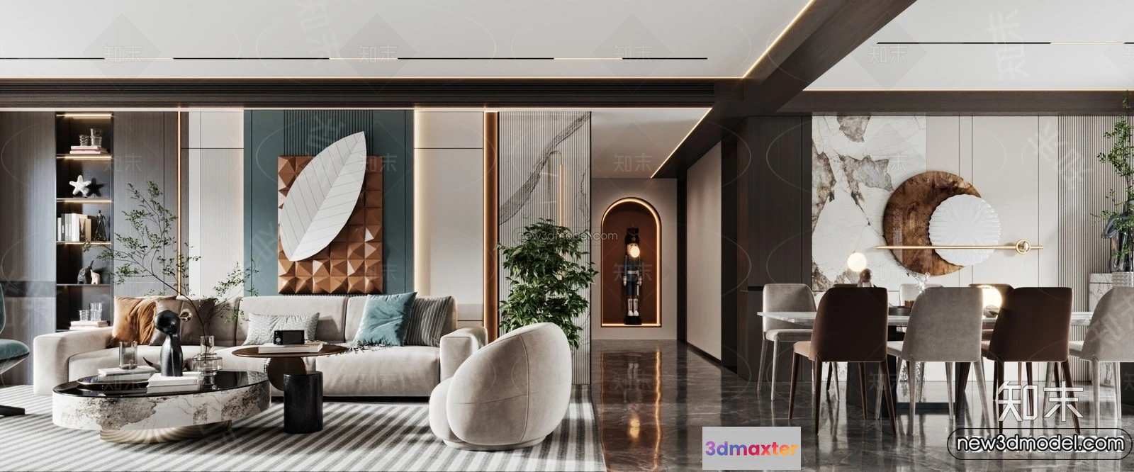 1363515 - Living Room - 3D Interior Scene - Italian Style - 040 3D Max